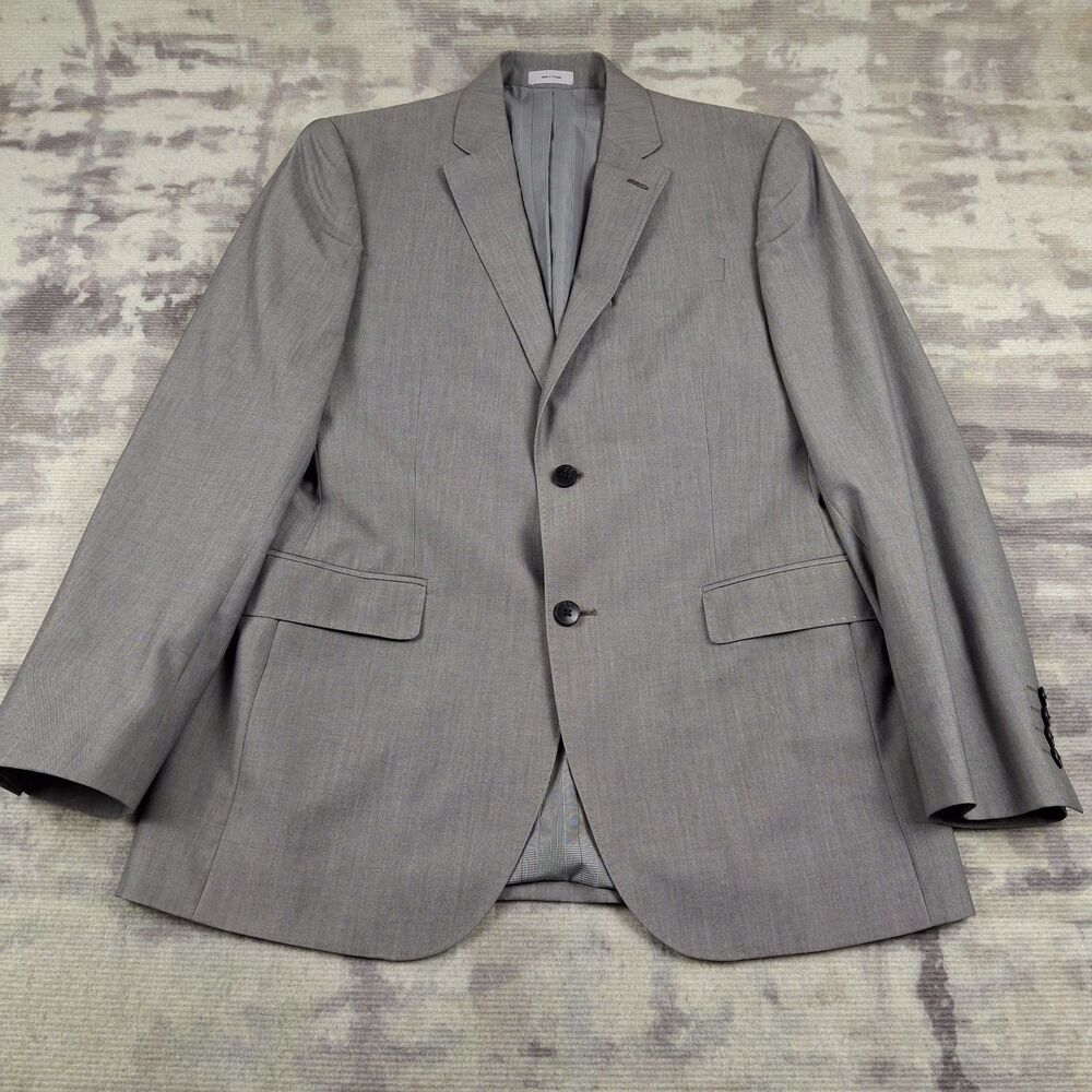 JF J.Ferrar Mens 2-Piece Suit Gray Slim Fit 40R Jacket Trousers Pants 34x30